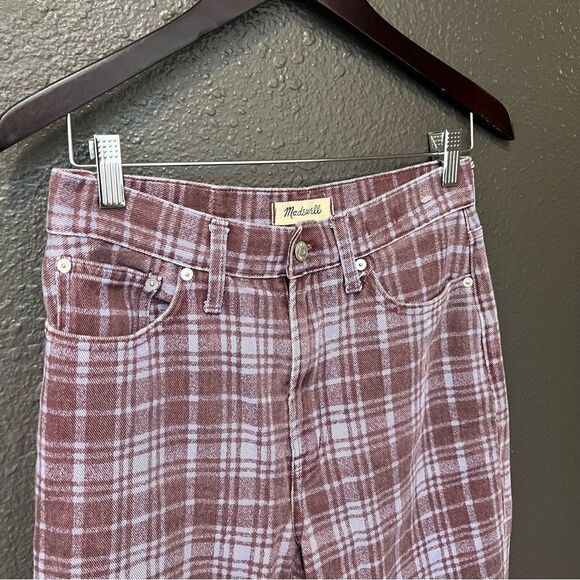 Madewell The Perfect Vintage Straight Jean in Cabernet Plaid - Picture 8 of 16